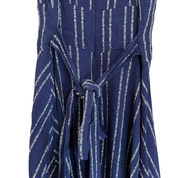 Lulus Sedona Navy Blue Print Dress A-Line Flowy Summer Women’s Small Cutout - Picture 2 of 15